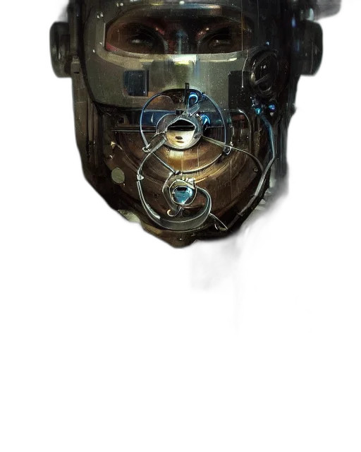 mask, robot, face, crown, 3d render, concept art, photorealistic, cyberpunk transparent PNG cut-out