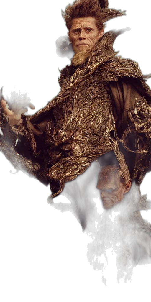 dragon, mask, hair, crown transparent PNG cut-out