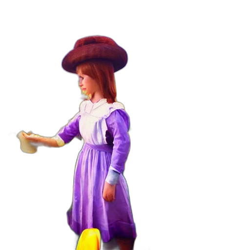 dress, hat, staff, bottle transparent PNG cut-out