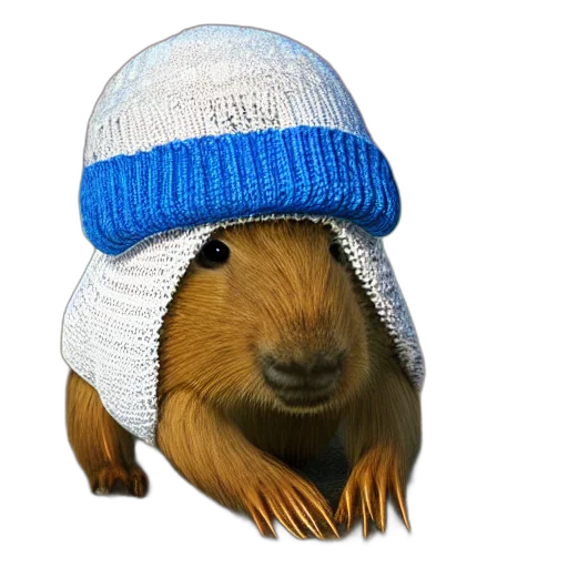 hat, animal, creature, photorealistic transparent PNG cut-out
