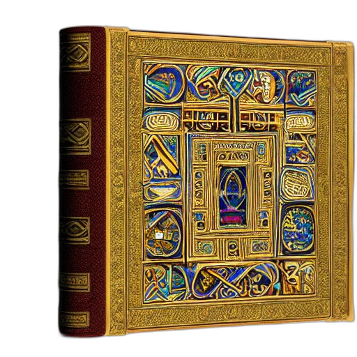 book, kells, art, turned transparent PNG cut-out