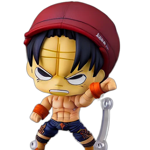 concept art, 3d render, nendoroid, luffy transparent PNG cut-out