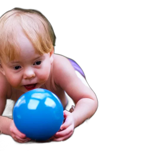 photorealistic, spamton, playing, blue, ball transparent PNG cut-out