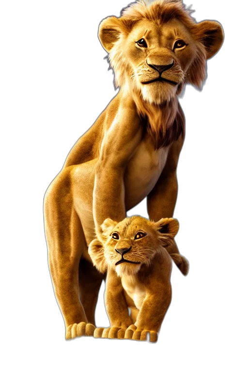 animal, crown, 3d render, concept art transparent PNG cut-out