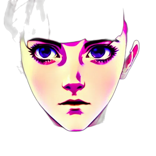 face, mask, crown, creature, vaporwave, concept art, anime, pixel art transparent PNG cut-out
