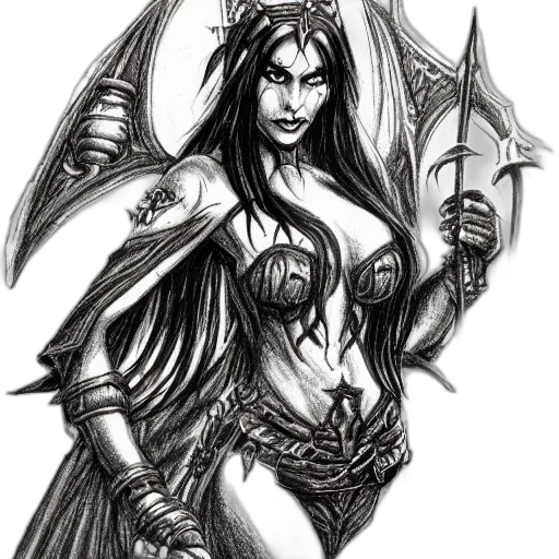 fantasy art, comic book art, concept art, pencil sketch transparent PNG cut-out