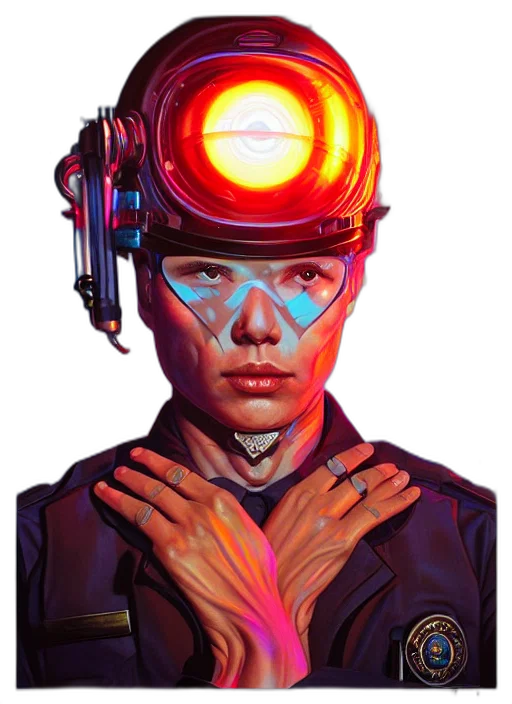 robot, face, mask, jacket transparent PNG cut-out
