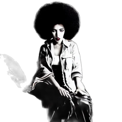 hair, crown, photorealistic, cartoon, comic book art, concept art, monochrome, scarlett transparent PNG cut-out