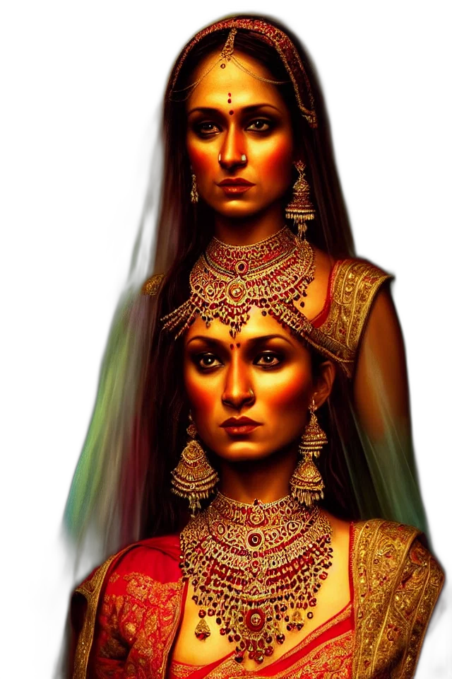 jewelry, face, photorealistic, oil painting, fantasy art, 3d render, red, golden transparent PNG cut-out