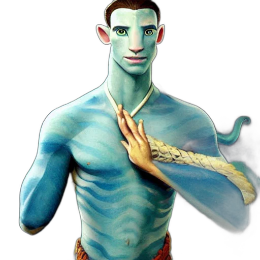 creature, mask, staff, fantasy art, concept art, 3d render, comic book art, underwater transparent PNG cut-out