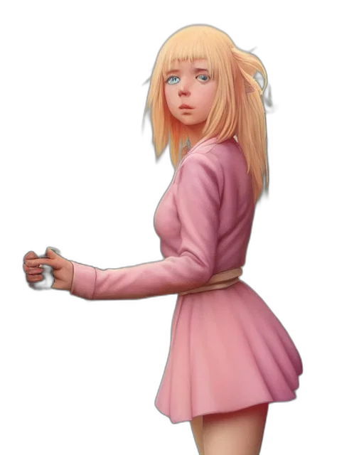 dress, jacket, staff, weapon transparent PNG cut-out