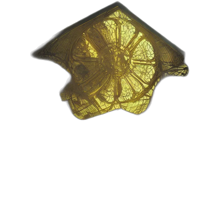 jewelry, crown, umbrella, mask, 3d render, photorealistic, concept art, golden transparent PNG cut-out