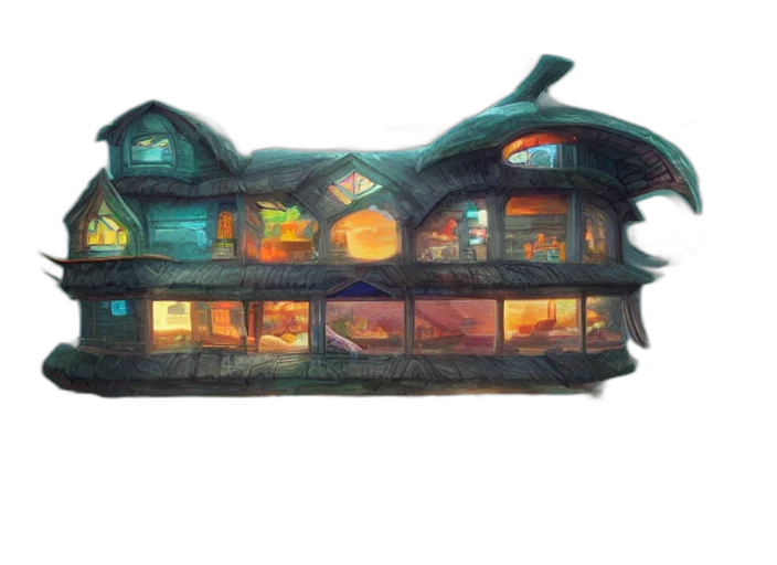 building, furniture, 3d render, concept art transparent PNG cut-out