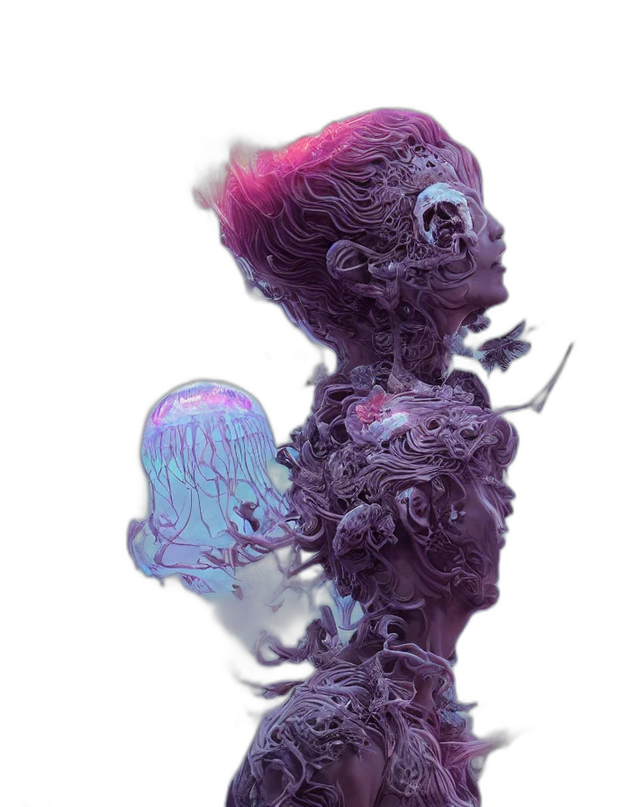 creature, hair, robot, mask transparent PNG cut-out
