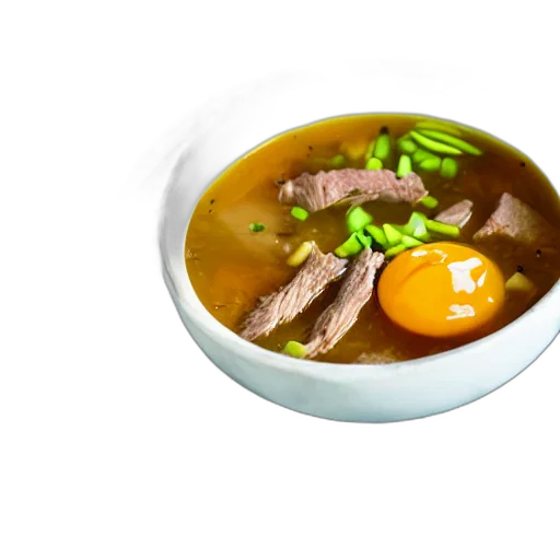 food, 3d render, photorealistic, rice, broth, soup, cooked, beef transparent PNG cut-out