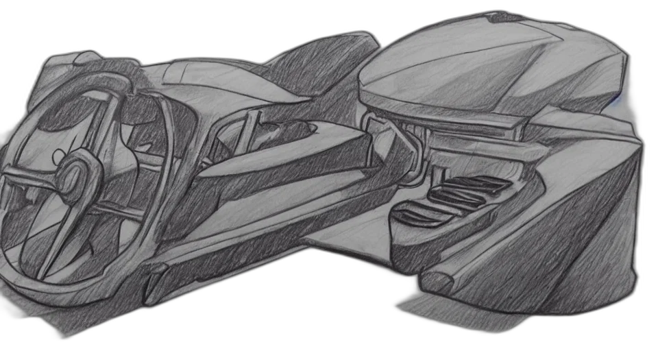car, weapon, shoes, jacket, pencil sketch, concept art, photorealistic, 3d render transparent PNG cut-out