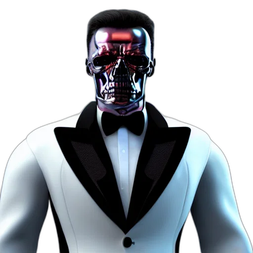 robot, mask, face, jacket, 3d render, concept art, cyberpunk, comic book art transparent PNG cut-out