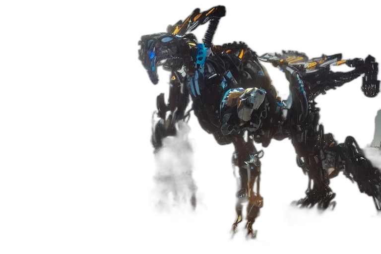 dragon, animal, creature, robot, concept art, fantasy art, 3d render, tallneck transparent PNG cut-out