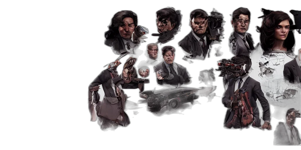 concept art, comic book art, cyberpunk, fantasy art transparent PNG cut-out