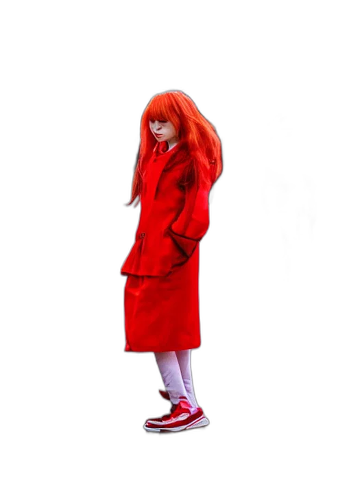 jacket, dress, hair, 3d render transparent PNG cut-out
