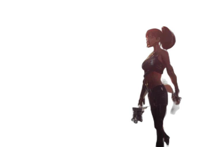 robot, weapon, staff, dress, concept art, fantasy art, 3d render, comic book art transparent PNG cut-out