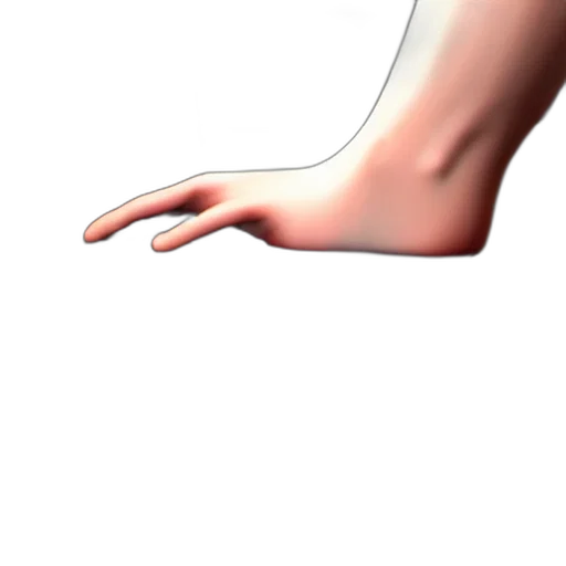 shoes, creature, hair, face, 3d render, photorealistic, concept art, vaporwave transparent PNG cut-out