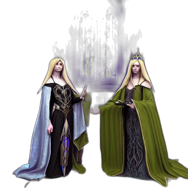 concept art, fantasy art, 3d render, comic book art, elf, queen, ice, gothic transparent PNG cut-out