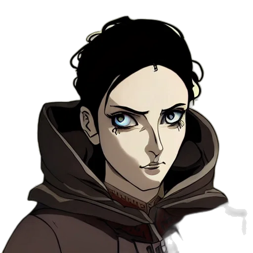 staff, face, mask, jacket, comic book art, concept art, fantasy art, cartoon transparent PNG cut-out