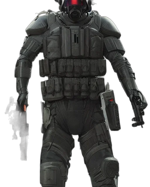 robot, weapon, concept art, 3d render transparent PNG cut-out