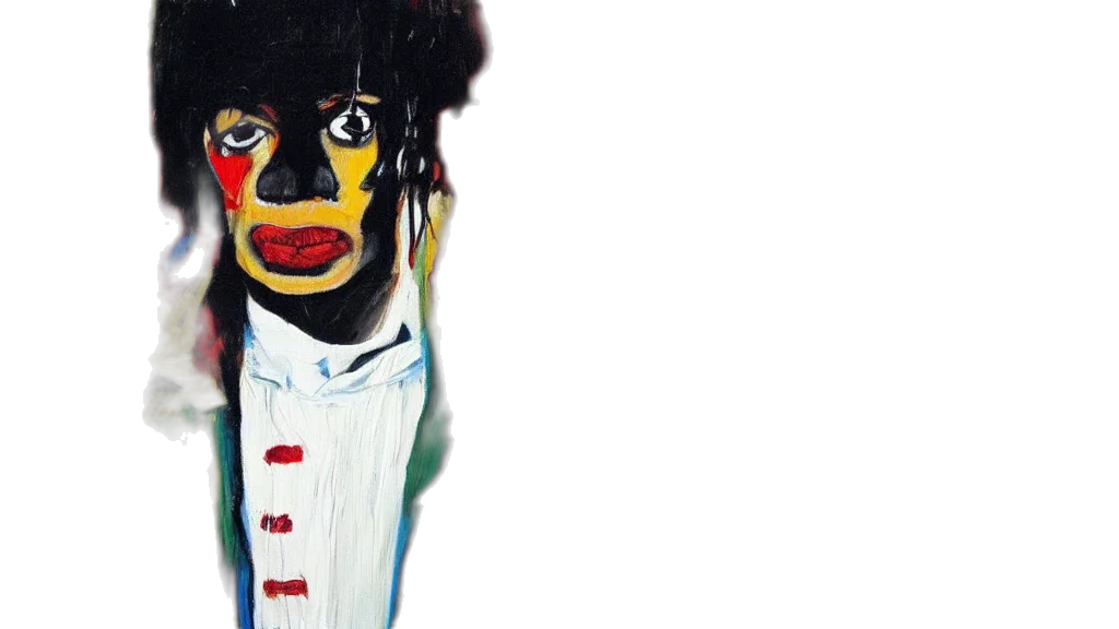 face, mask, photorealistic, watercolor, michael, jackson, original, artwork transparent PNG cut-out