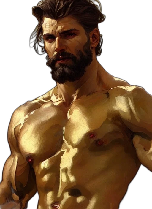 comic book art, fantasy art, concept art, photorealistic, golden, earth tones, painted, portrait transparent PNG cut-out