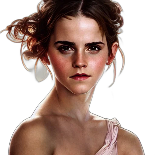 face, dress, photorealistic, concept art, fantasy art, oil painting, emma, watson transparent PNG cut-out