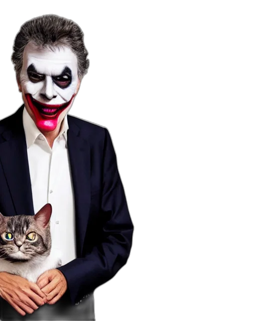 mask, animal, mauricio, macri, elaborate, joker, makeup, prosthetics transparent PNG cut-out