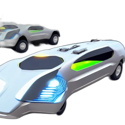 car, concept art, 3d render, cartoon transparent PNG cut-out
