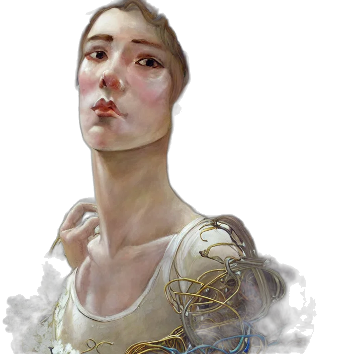 face, mask, dress, jewelry transparent PNG cut-out