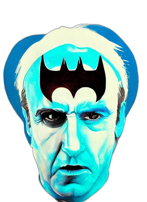 face, mask, comic book art, concept art, cartoon, vaporwave, blue, symmetrical transparent PNG cut-out