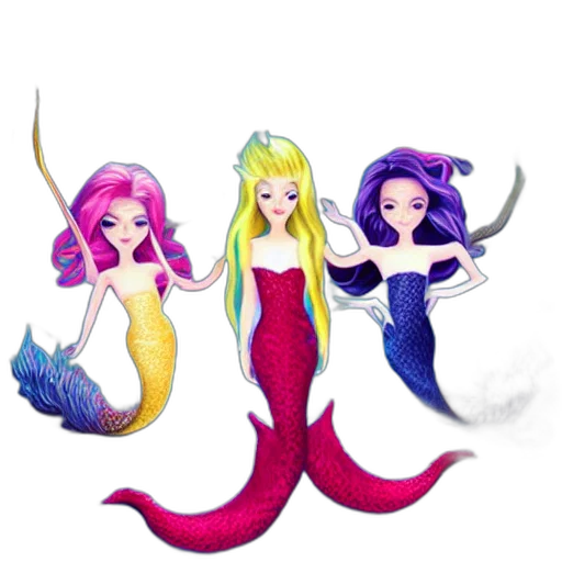 fantasy art, cartoon, pixel art, concept art, underwater, devilish, mermaids transparent PNG cut-out