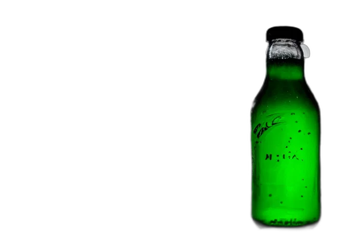 bottle, 3d render, photorealistic, green transparent PNG cut-out