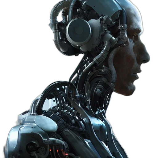 robot, face, cyberpunk, concept art transparent PNG cut-out