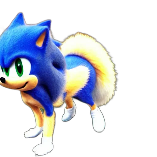animal, creature, concept art, 3d render, pixel art, watercolor, blue, sonic transparent PNG cut-out