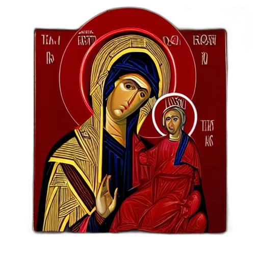 red, silver, icon, theotokos transparent PNG cut-out
