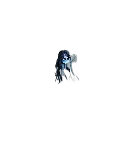 creature, mask, staff, hair, pixel art, concept art, anime, 3d render transparent PNG cut-out