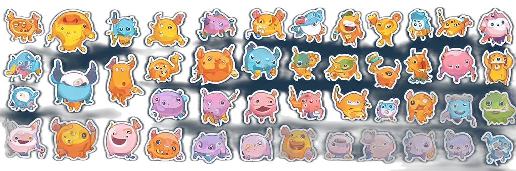 concept art, pastel, symmetrical, cute transparent PNG cut-out