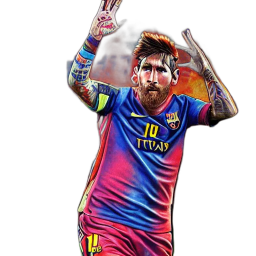 pixel art, photorealistic, cartoon, watercolor, peripheral, lobotomy, messi, style transparent PNG cut-out