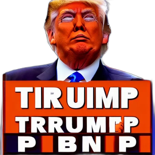 vaporwave, 3d render, donald, trump, orange transparent PNG cut-out