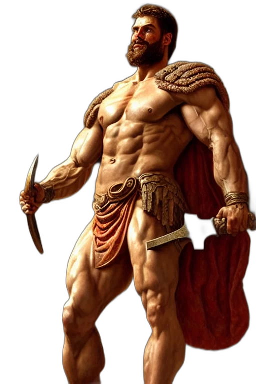 sword, fantasy art, concept art, photorealistic, comic book art, ancient, spartan, gigachad transparent PNG cut-out