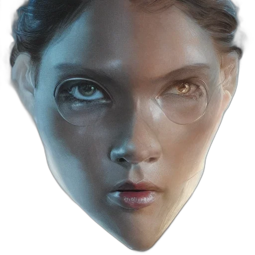 mask, face, jewelry, robot, photorealistic, concept art, 3d render, fantasy art transparent PNG cut-out