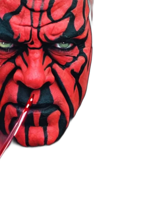 mask, photorealistic, red, film transparent PNG cut-out