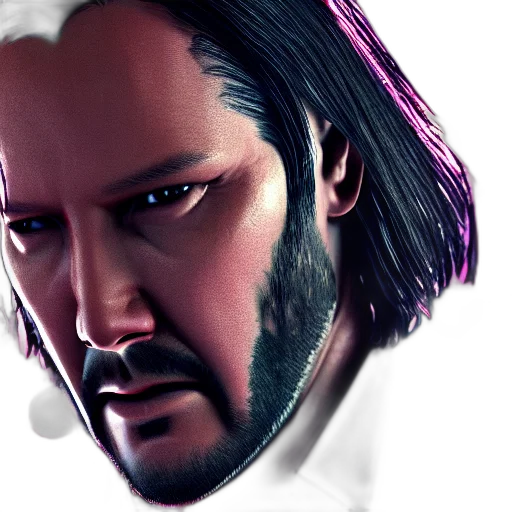 face, hair, photorealistic, concept art, 3d render, cyberpunk, neon lights, neon transparent PNG cut-out