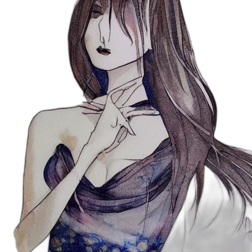 dress, mask, face, jewelry, fantasy art, anime, watercolor, concept art transparent PNG cut-out
